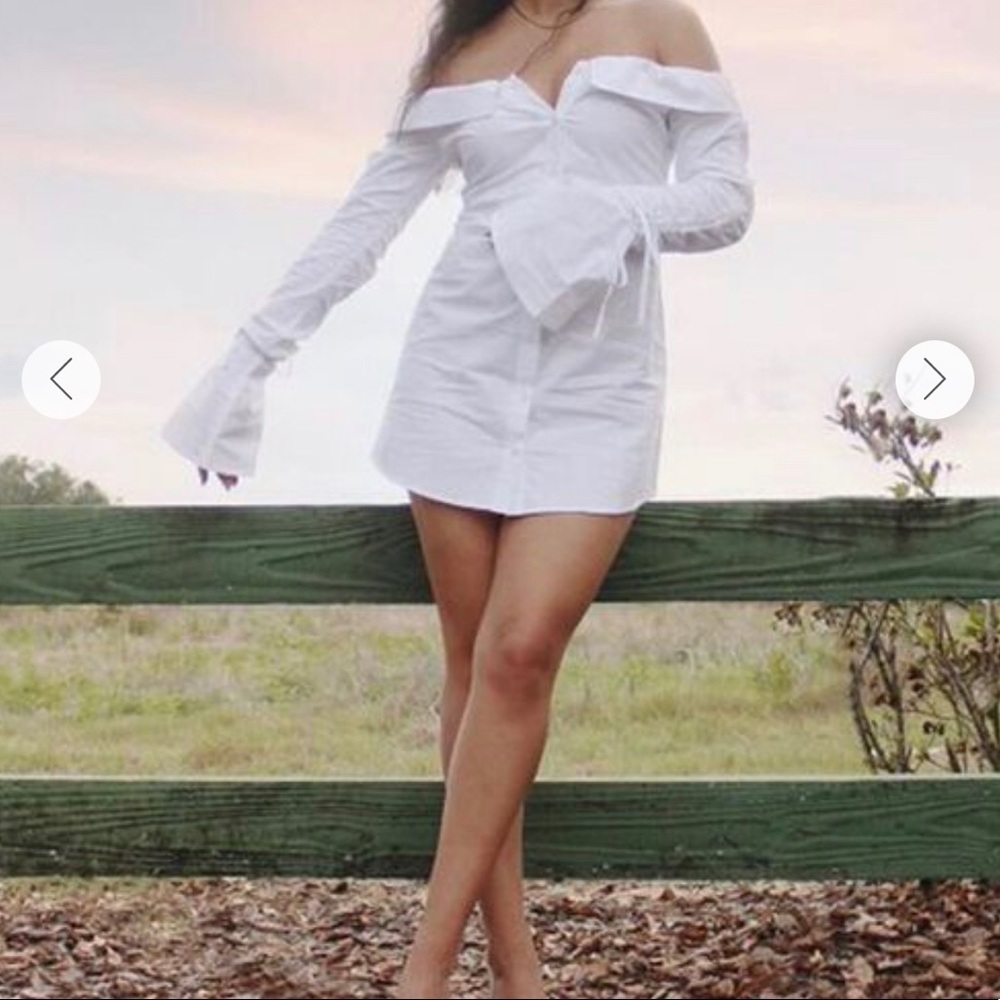 Super cute white shirt dress